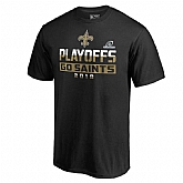 Men's Saints Black 2018 NFL Playoffs Go Saints T-Shirt,baseball caps,new era cap wholesale,wholesale hats